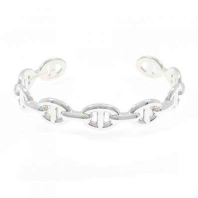 Hermes Chaine D'ancre Enchainee Bracelet Bangle "Silver"