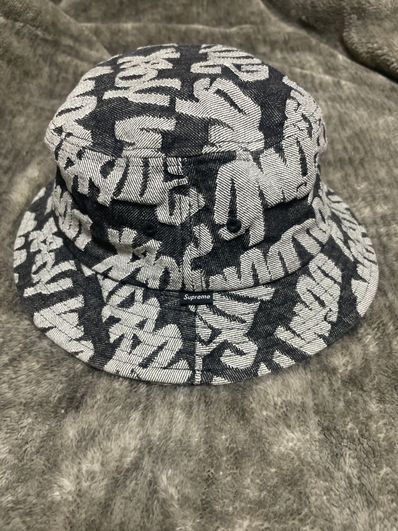 Supreme Fat Tip Jacquard Denim Crusher "Black"