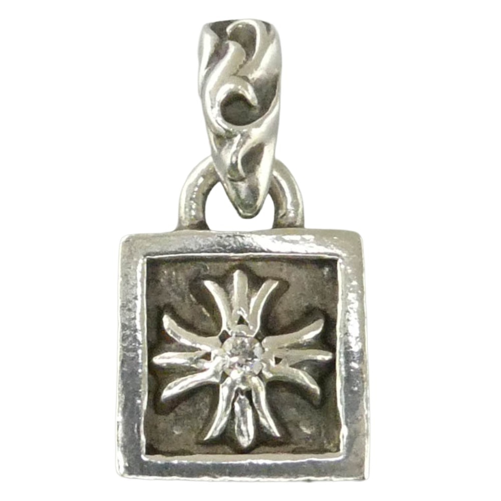 Chrome Hearts Framed CH Plus Charm 1 Diamond "Silver"