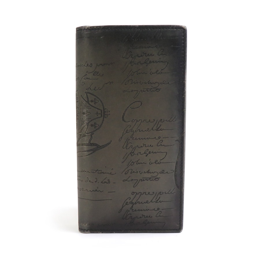 ベルルッティ Berluti 二つ折り長財布 イタウバ レザー ブラック系 メンズ【中古】 h31322a