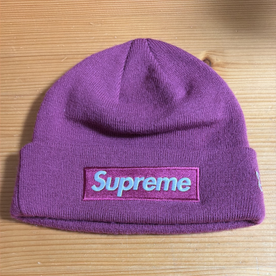 Supreme New Era® Box Logo Beanie "Plum" (21FW)