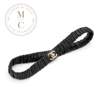 シャネル CHANEL ベルト ブラック ゴールド ココマーク ターンロック ラムスキン