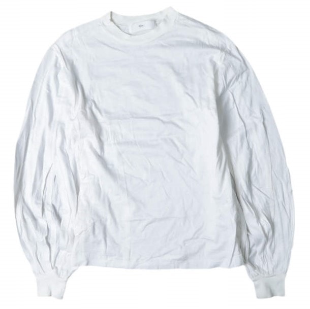 TOGA PULLA トーガ プルラ 19SS 日本製 シルケットジャージーロングTシャツ TP91-JK271 36 WHITE 長袖 トップス g14794