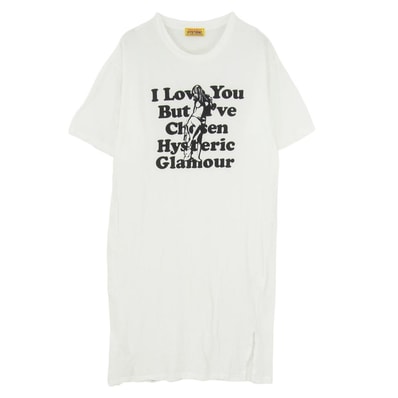 HYSTERIC GLAMOUR ヒステリックグラマー 01232CO04 ガールプリント 半袖 ワンピース ホワイト系 FREE【中古】