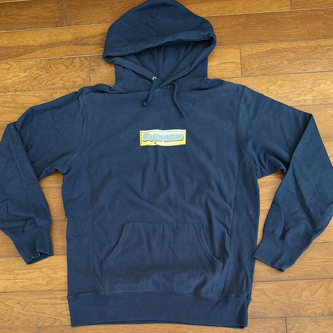 Supreme Bling Box Logo Hooded Sweatshirt "Navy"