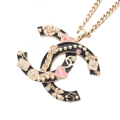 シャネル CHANEL B24P ココマーク アイコンモチーフ ネックレス ジュエリー GP(ゴールドメッキ) レディース ゴールド系 / ブラック系 / ピンク系 【中古】