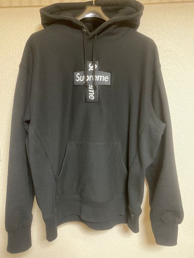 Supreme Cross Box Logo Hooded Sweatshirt "Black"