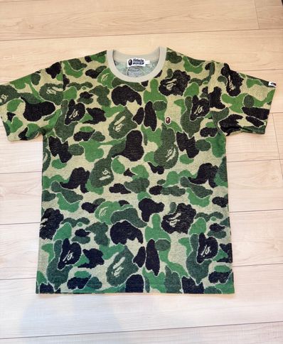 A BATHING APE Abc Camo Pile Jacquard One Point Tee "Green"