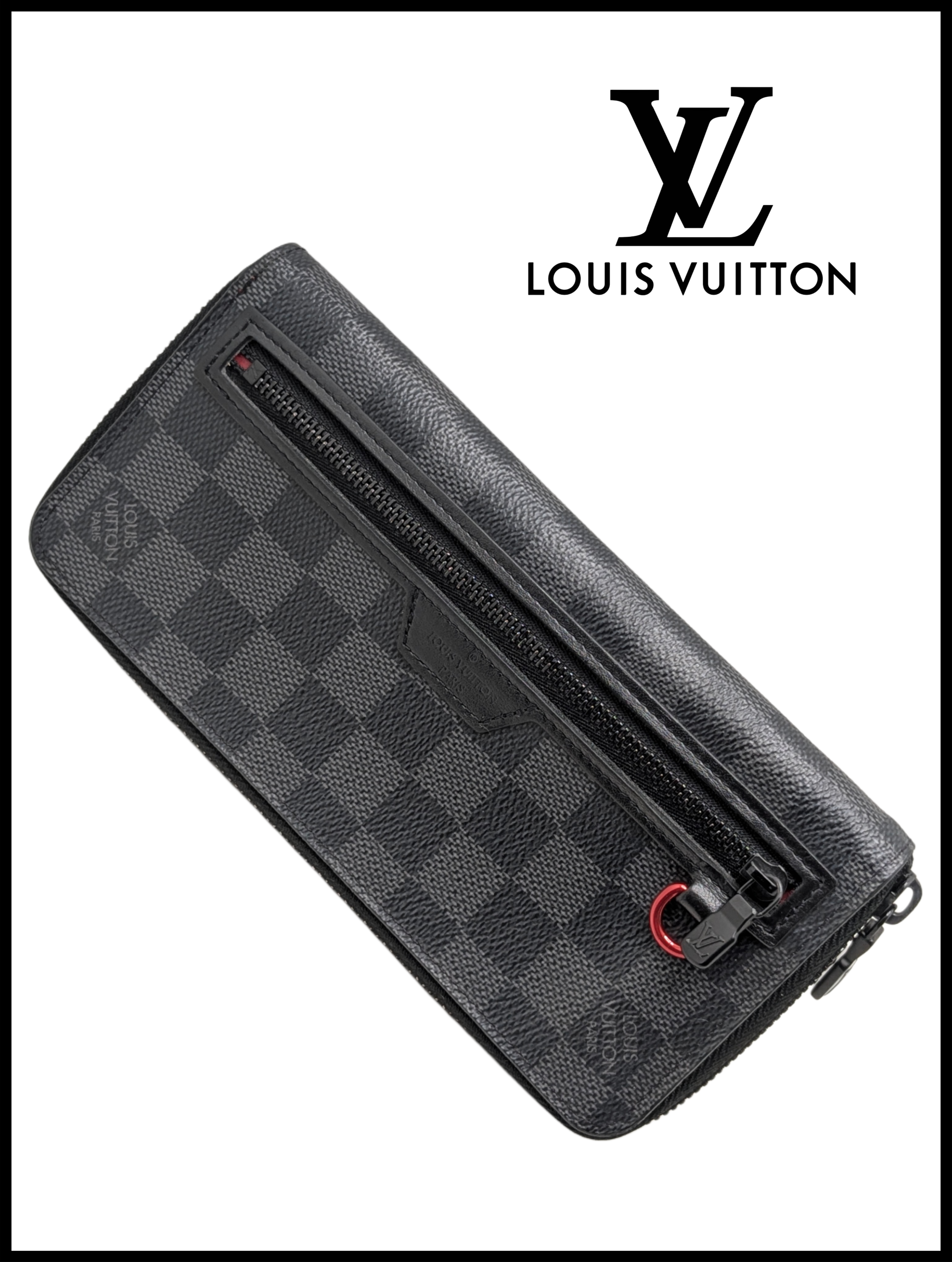 Louis Vuitton Utility Zippy Wallet Vertical Damier Graphite
