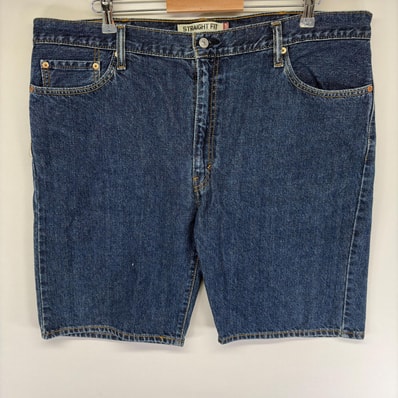 古着 リーバイス Levi's デニム パンツ 505 ストレート ジーパン ショート ハーフ ジーンズ 5ポケット w42 ブルー系 メンズ