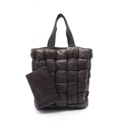 ボッテガヴェネタ BOTTEGA VENETA パディット キルティッド トートバッグ バッグ レザー メンズ レディース ブラウン系 【中古】