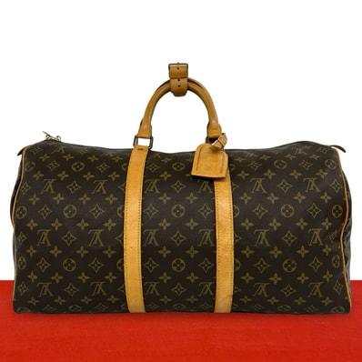LOUIS VUITTON ルイヴィトン キーポル 50 モノグラム レザー PVC ボストンバッグ ブラウン
32709