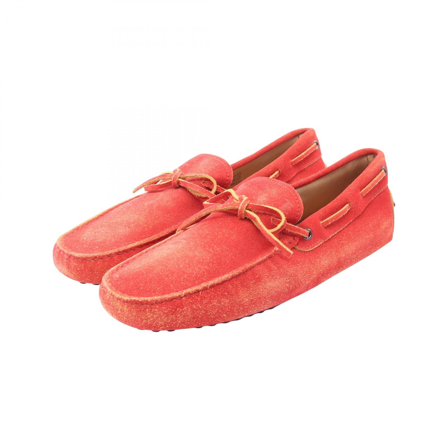 トッズ TOD'S ロゴ カジュアルシューズ 靴 スウェード メンズ レッド系 【中古】