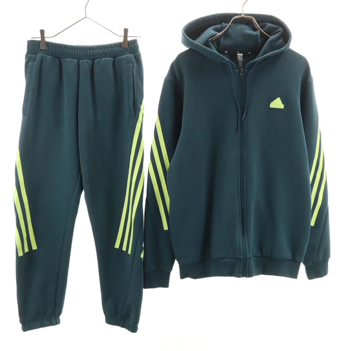 adidas アディダス 長袖 スウェット ジップパーカー 上下セットアップ XL/M ネイビー系