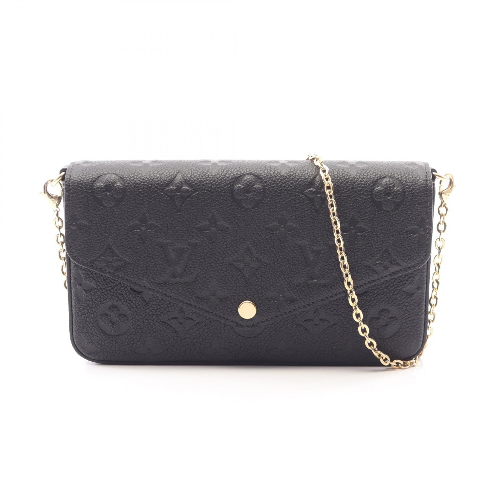 ルイ・ヴィトン LOUIS VUITTON ポシェット フェリシー ショルダーバッグ バッグ レザー モノグラム・アンプラント ノワール レディース ブラック系 M82477 【中古】