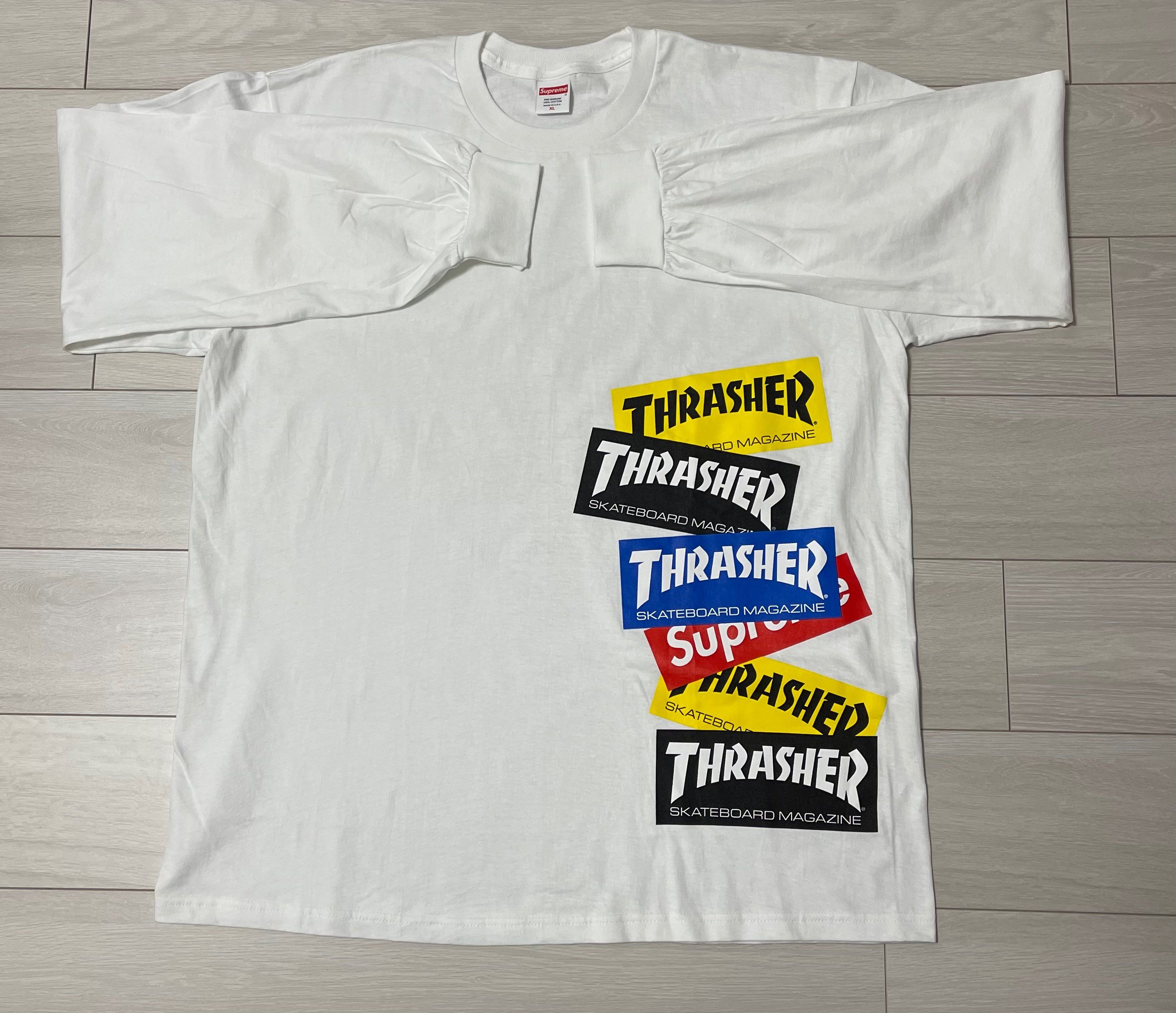 Supreme / Thrasher® Multi Logo L/S Tee "White"