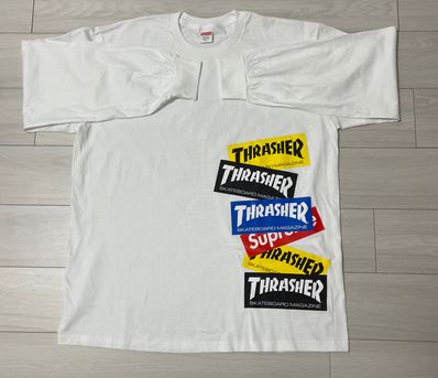 Supreme / Thrasher® Multi Logo L/S Tee "White"