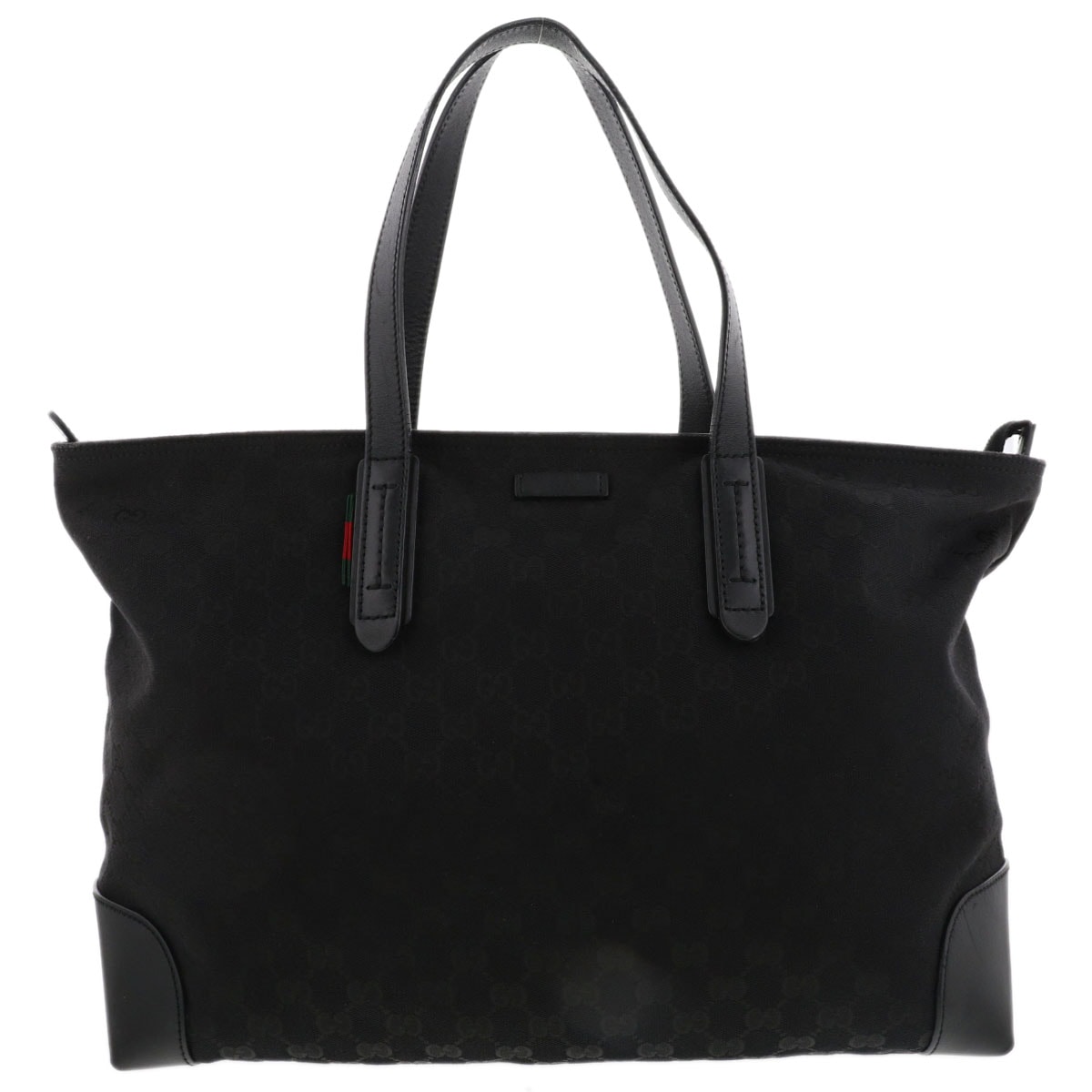 【値下げ】GUCCI グッチ GGキャンバス ラージ トートバッグ トートバッグ 308928 GGキャンバス ブラック レディース【中古】