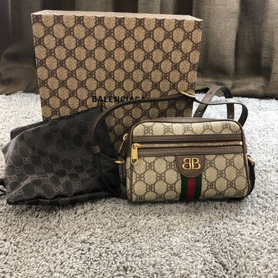 GUCCI x BALENCIAGA The Hacker Camera Bag Coating Canvas "Beige"