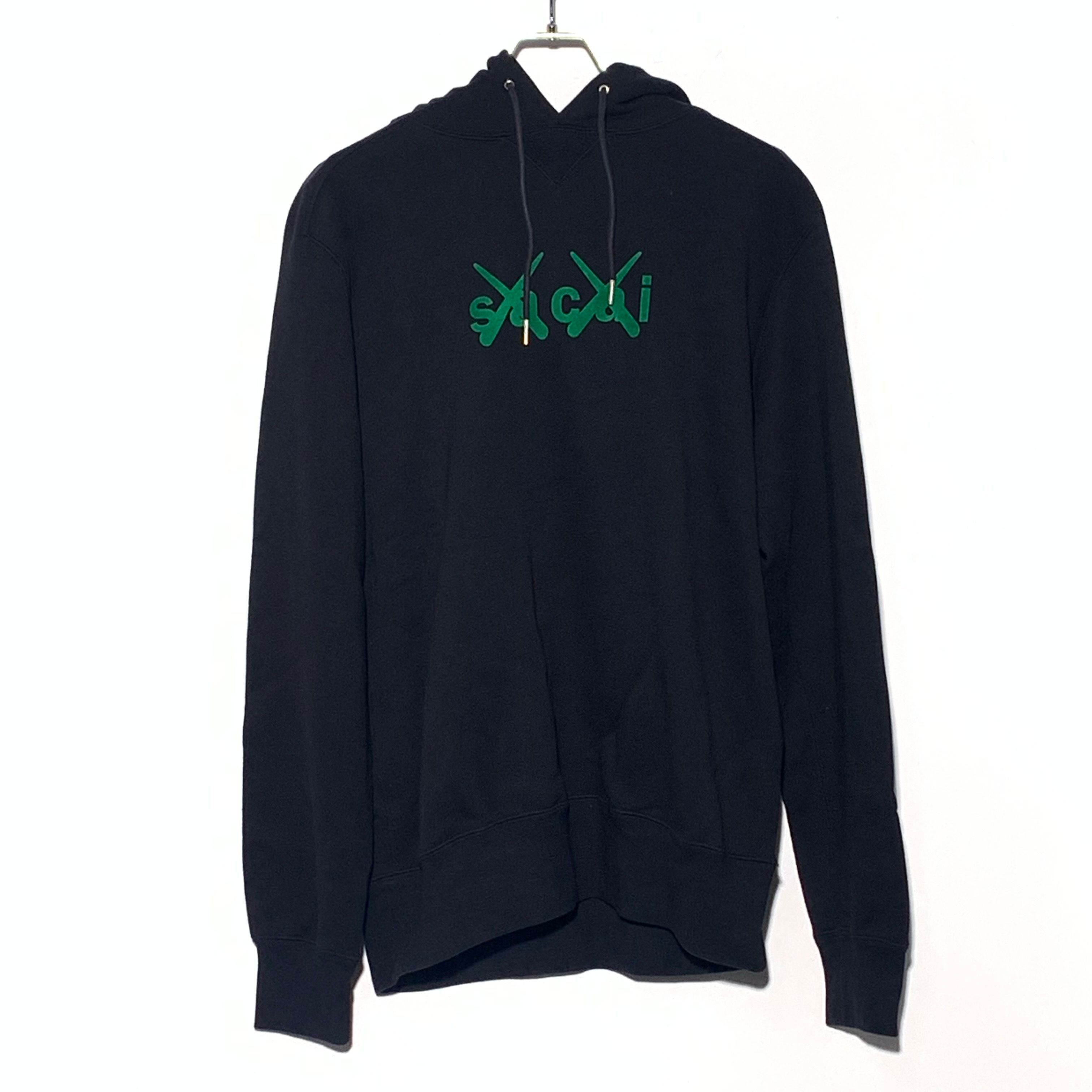 sacai KAWS Flock Print Hoodie "Black"