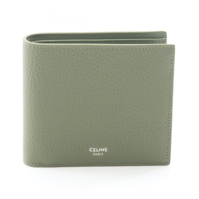 セリーヌ CELINE バイフォールドウォレット 二つ折り財布 財布 レザー レディース カーキ系 10C873GTZGJK0 【新品】