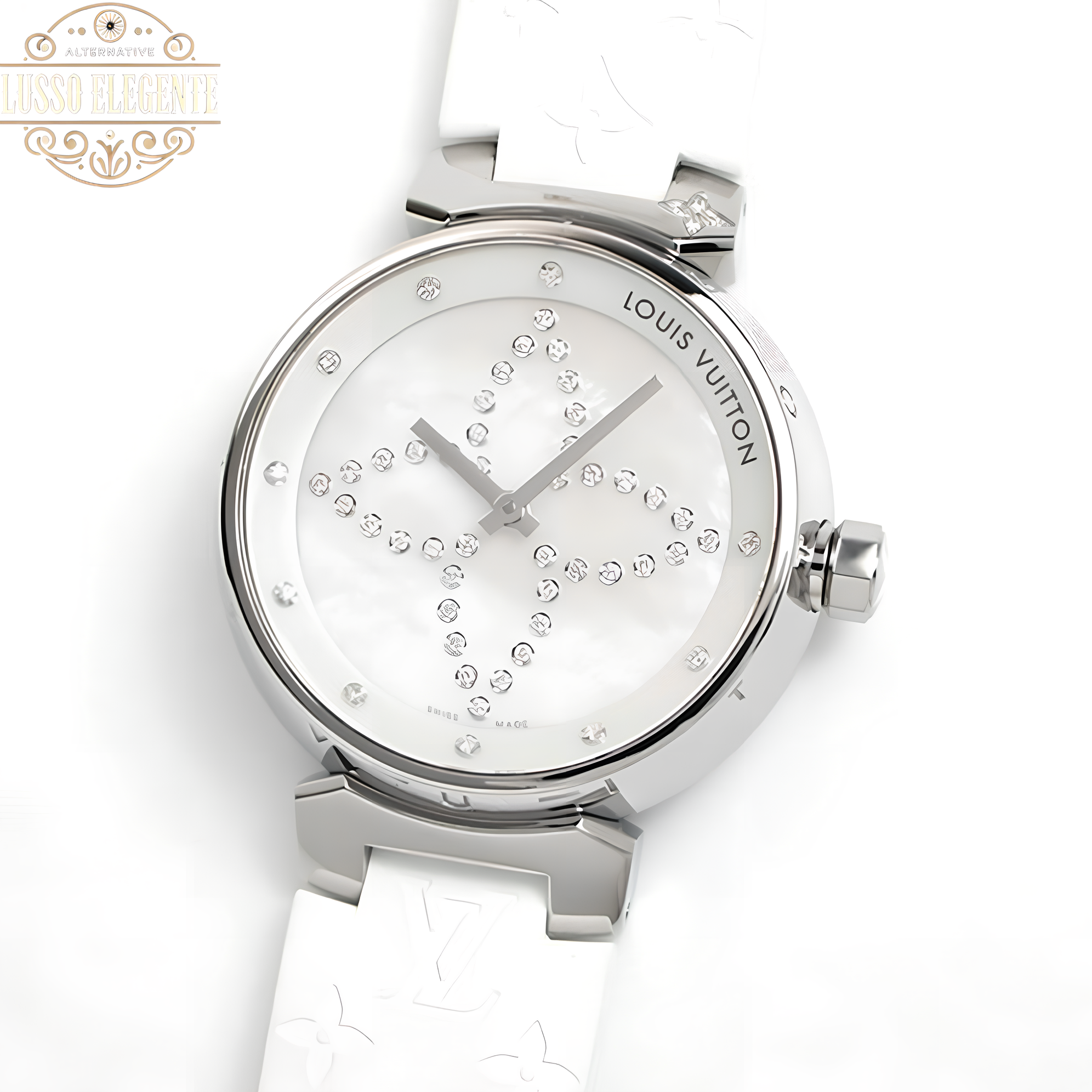 ヴィトン VUITTON タンブール 【Q13M0】 ダイヤ 時計 極美品