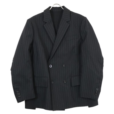 サカイ 24-03477M ブラック Chalk Stripe x Rip Stop Jacket 1