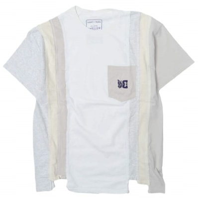Rebuild by Needles x DC SHOES リビルドバイニードルス ディーシーシューズ 23AW 別注 7 Cuts S/S Tee - Solid / Fade 7カットリメイクTシャツ MR612 L IVORY 半袖 トップス