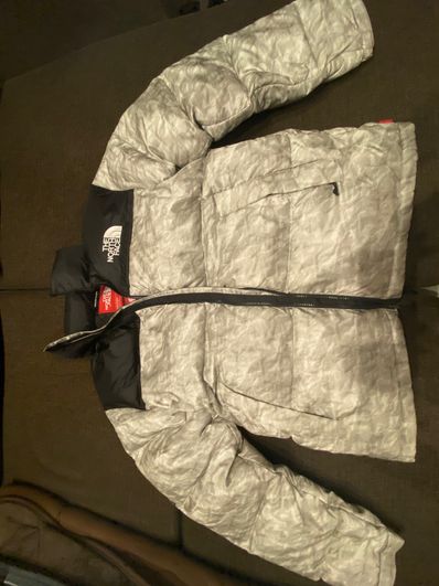 Supreme x The North Face Nuptse Jacket "White Paper Print"