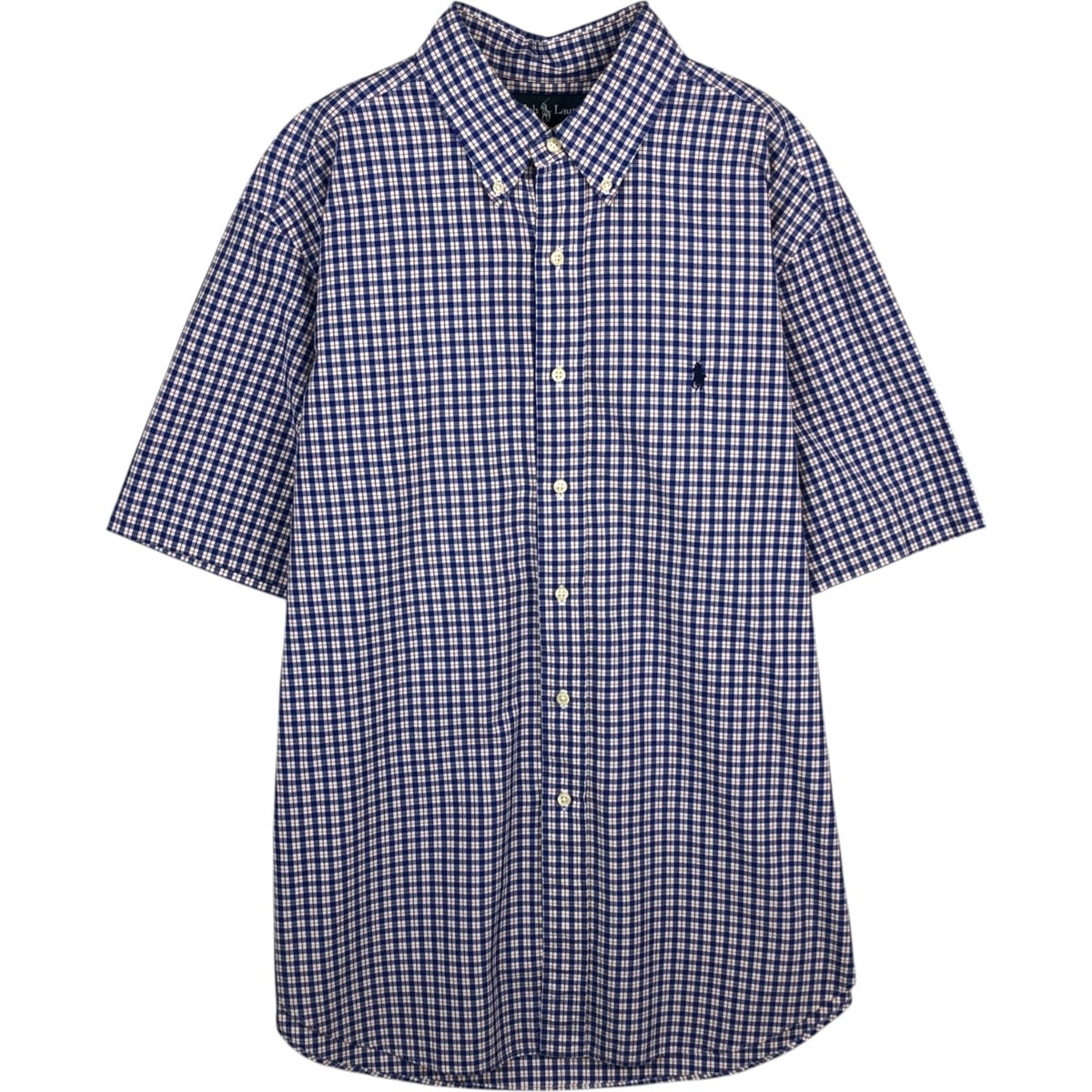 古着 ラルフローレン Ralph Lauren CLASSIC FIT チェック柄 半袖 ボタンダウン チェックシャツ メンズXL相当/eaa477584