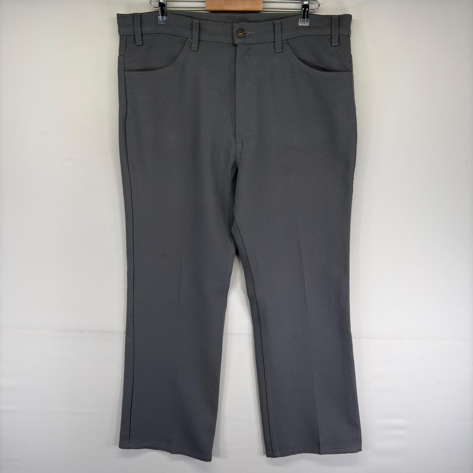 古着 リーバイス Levi's パンツ ポリエステルパンツ スラックス ジッパーフライ センタープレス フレア w40 L30  グレー系 メンズ