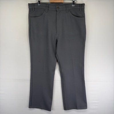 古着 リーバイス Levi's パンツ ポリエステルパンツ スラックス ジッパーフライ センタープレス フレア w40 L30 グレー系 メンズ