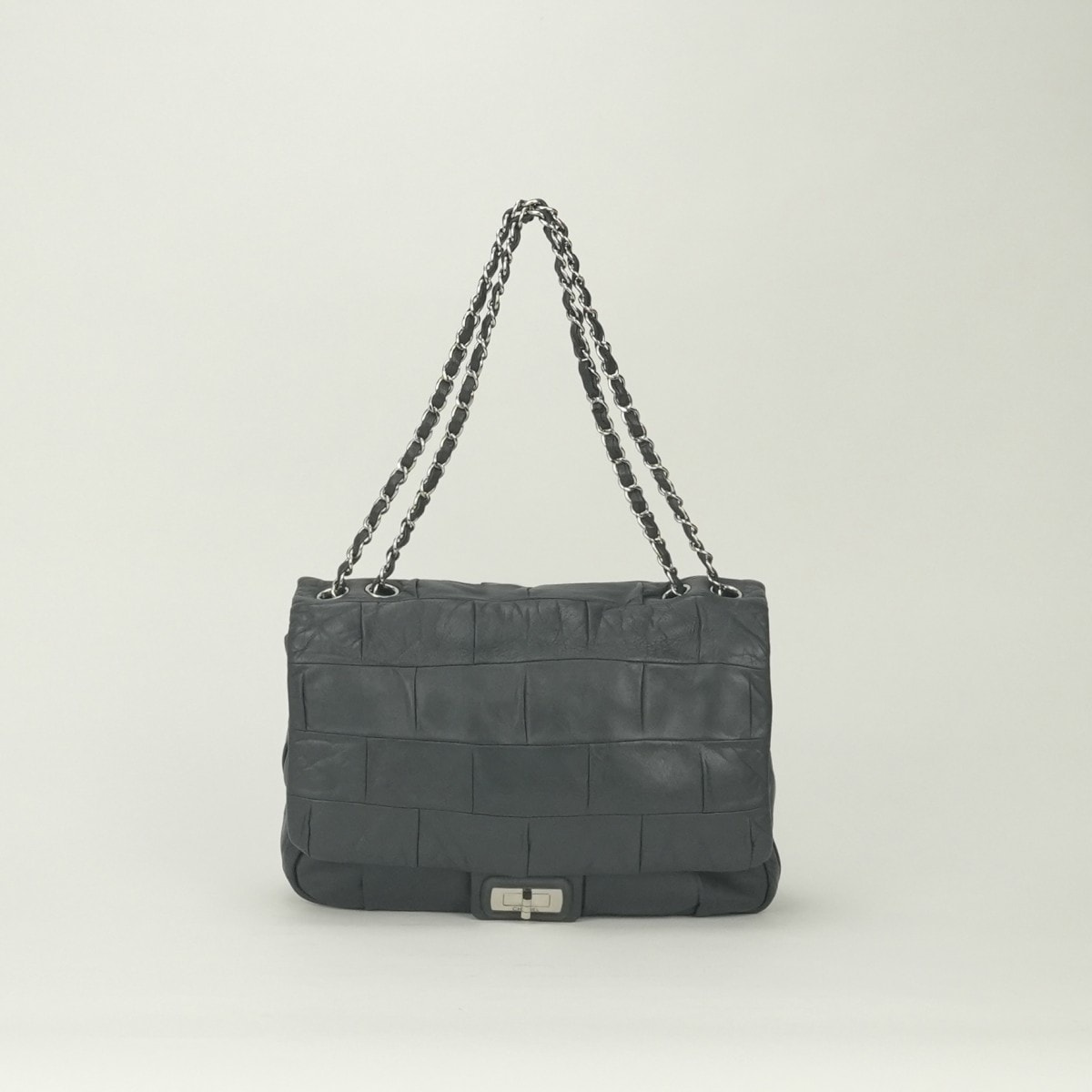シャネル CHANEL 2.55ライン 2.55 ライン バッグ ショルダーバッグ カーフスキン グレー glay シルバー金具 チェーンバッグ