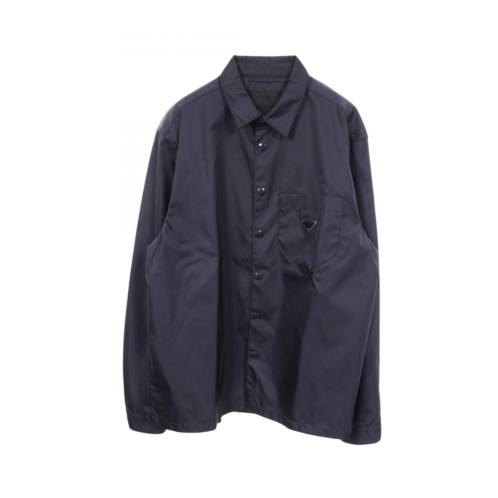 プラダ PRADA Re-Nylon 三角ロゴプレート 衣料品 アウター ナイロン メンズ ネイビー系 【中古】