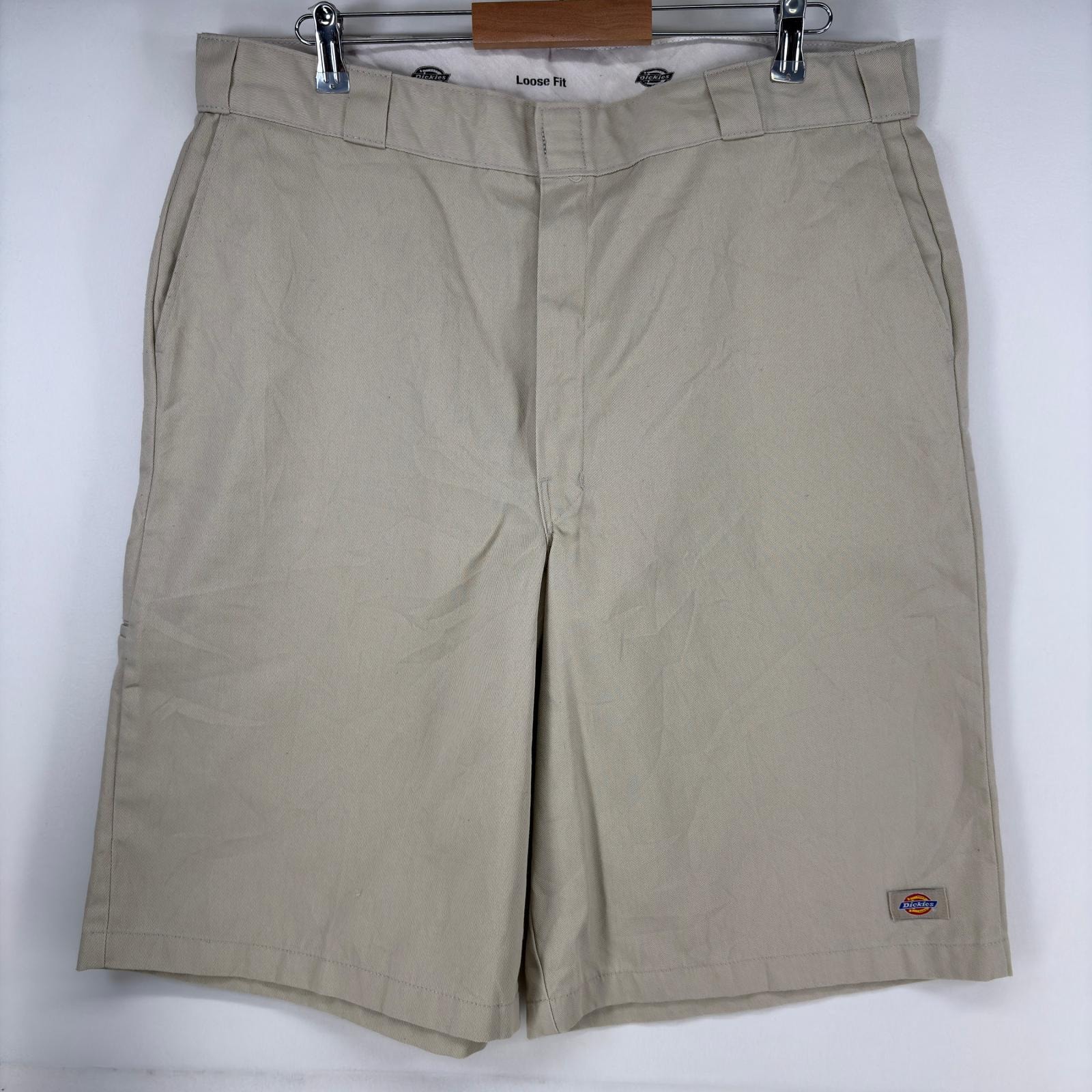 古着 ディッキーズ Dickies ショートパンツ ワーク ツールポケット ワンポイントロゴ ハーフパンツ 大きいサイズ w40  ベージュ メンズ