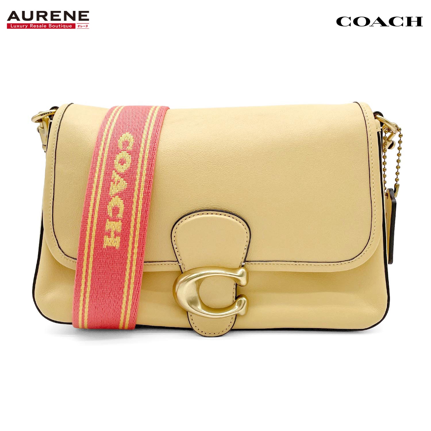 COACH コーチ ソフト タビー 26 2WAY ショルダーバッグ
 ストラップ3本付 C9804 スムースレザー イエロー レディース
 【中古】