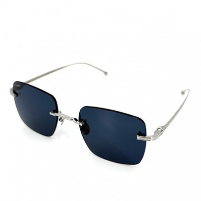 CARTIER カルティエ サングラス リムレス パシャドゥカルティエ アイウェア 眼鏡 ファッションアイテム CT0403S-001 ブルー 青 シルバー金具 レディース【中古品】