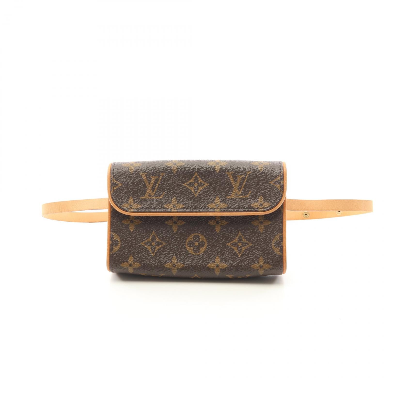 ルイ・ヴィトン LOUIS VUITTON ポシェットフロランティーヌ ブトンプレッション(XS)付き ウエストバッグ ボディバッグ バッグ PVCコーティングキャンバス レザー モノグラム レディース ブラウン系 M51855