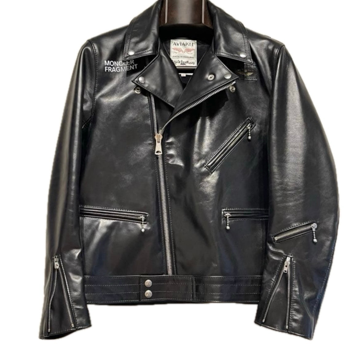 MONCLER x Fragment x Lewis Leather DWAYNE Leather Jkt "Black"