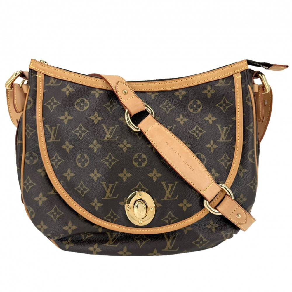 LOUIS VUITTON ルイヴィトン ショルダーバッグ トゥラムGM 肩掛け 斜め掛け M40075 モノグラムキャンバス    ブラウン 茶 ゴールド金具 レディース【中古品】