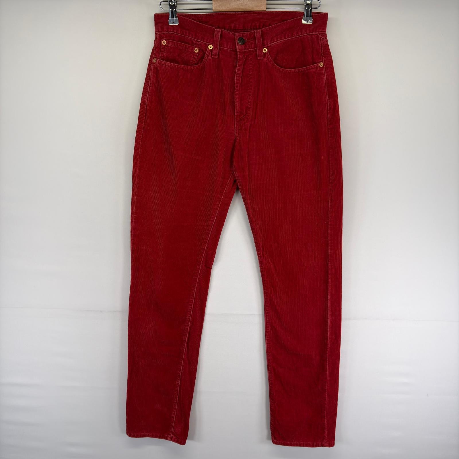 古着 リーバイス Levi's コーデュロイ パンツ 5ポケット ジッパーフライ 505 コーデュロイパンツ w31 L34  レッド系 メンズ