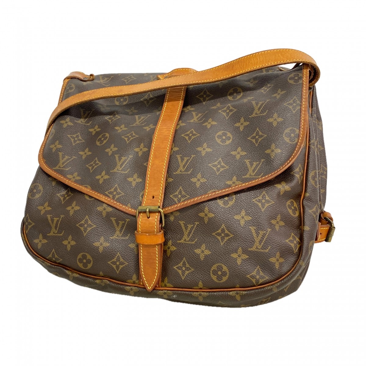 【6gd5103】ルイヴィトン ショルダーバッグ モノグラム ソミュール35 M42254 ブラウン【中古】レディース
