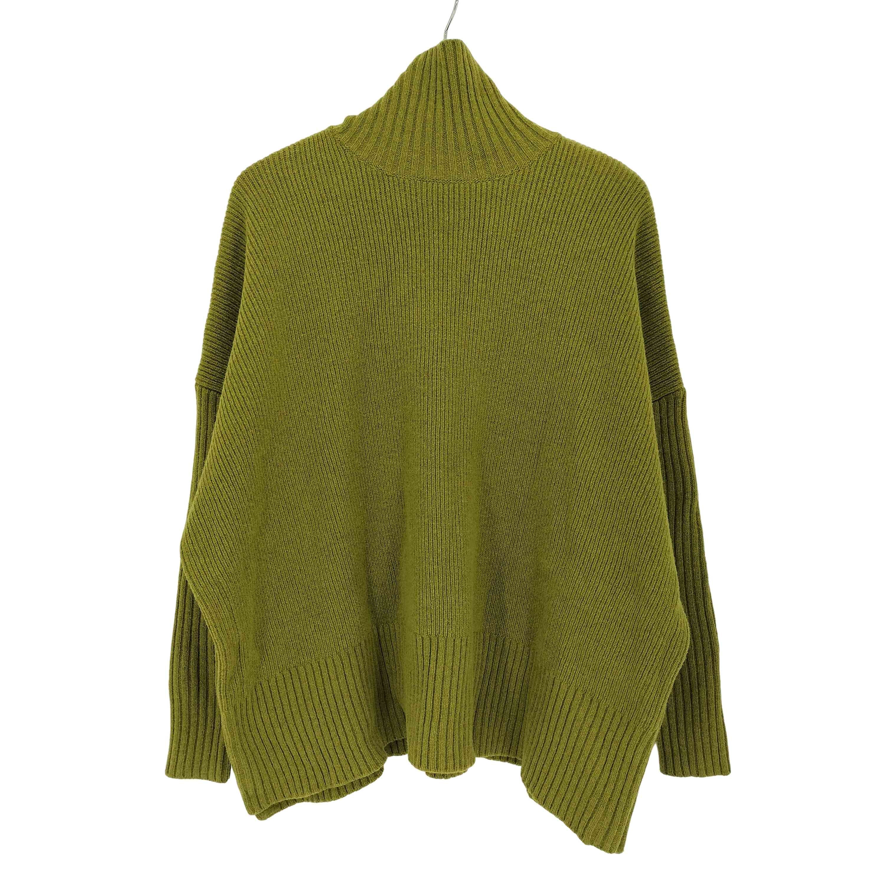 21AW ボーダーワイドスリット タートルネック ニット プルオーバー【1140268107512】