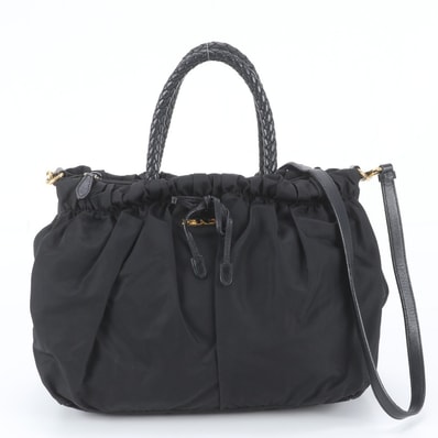 PRADA 2Way Nylon Shoulder Bag "Black"