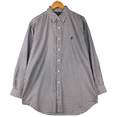 古着 ラルフローレン Ralph Lauren YARMOUTH ガンクラブチェック 長袖 ボタンダウンチェックシャツ メンズL相当/eaa599098