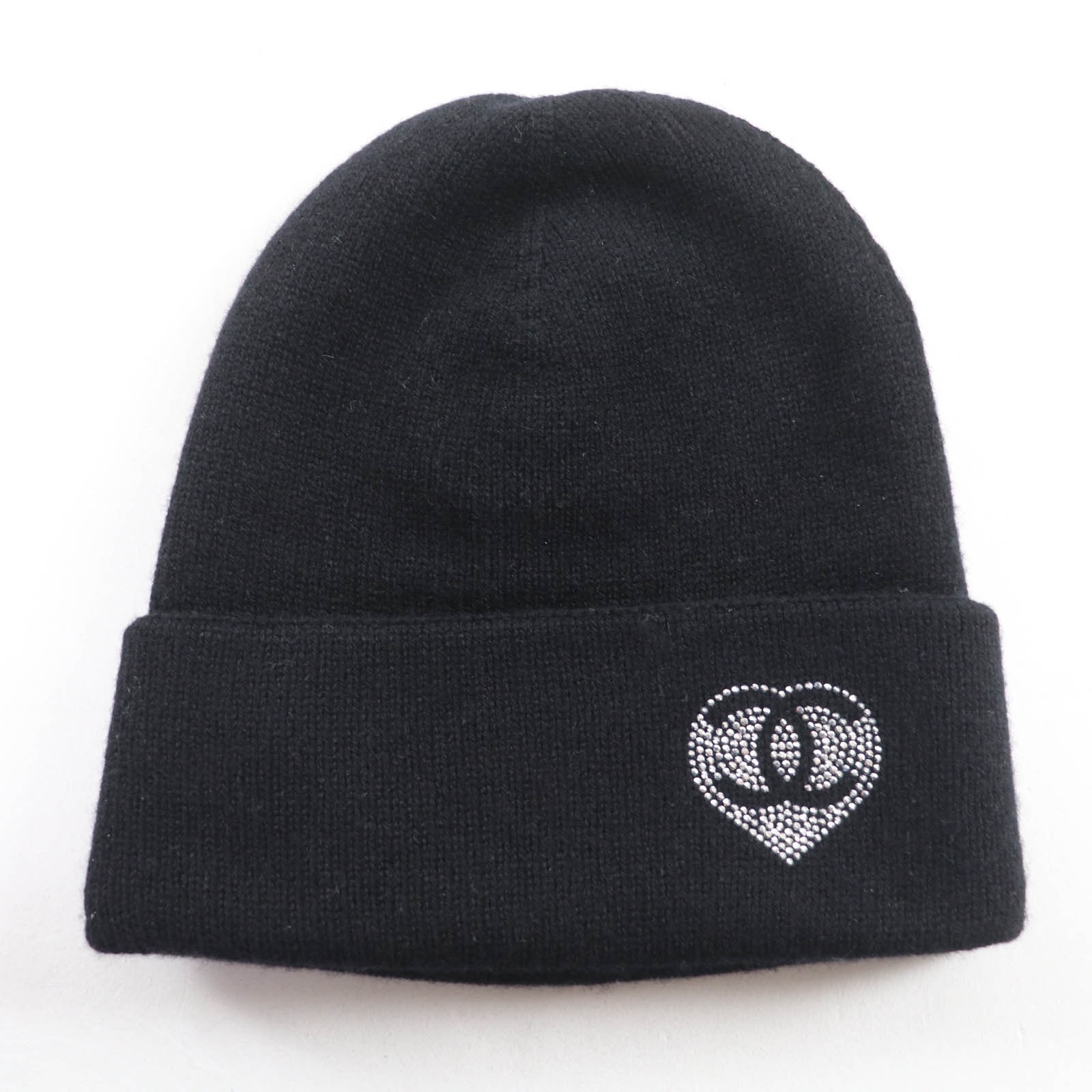 極美品 シャネル ニットキャップ ブラック レディース ー