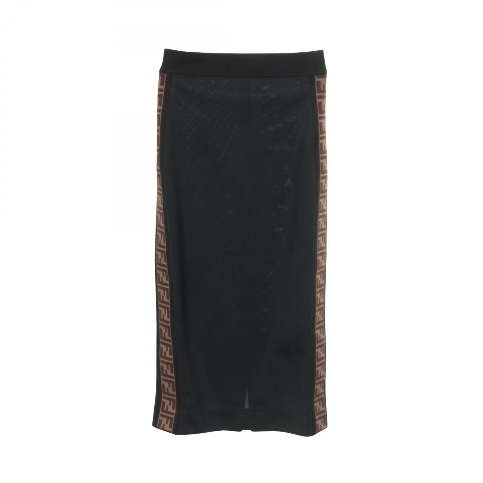 フェンディ FENDI FF柄 スカート 衣料品 ボトムス ポリエステル レディース ブラック系 / ブラウン系 【中古】