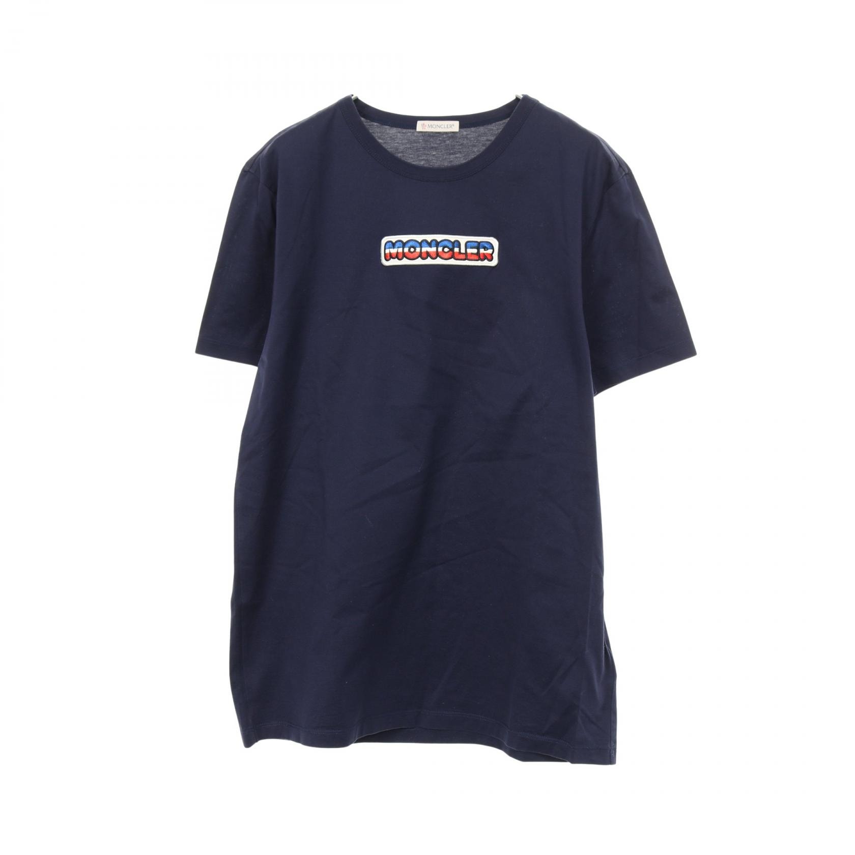 モンクレール MONCLER 半袖Tシャツ 衣料品 トップス コットン メンズ ネイビー系 【中古】