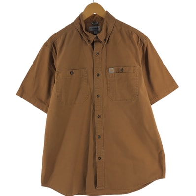 古着 カーハート Carhartt RELAXED FIT 半袖 ボタンダウンシャツ メンズL相当/eaa535725