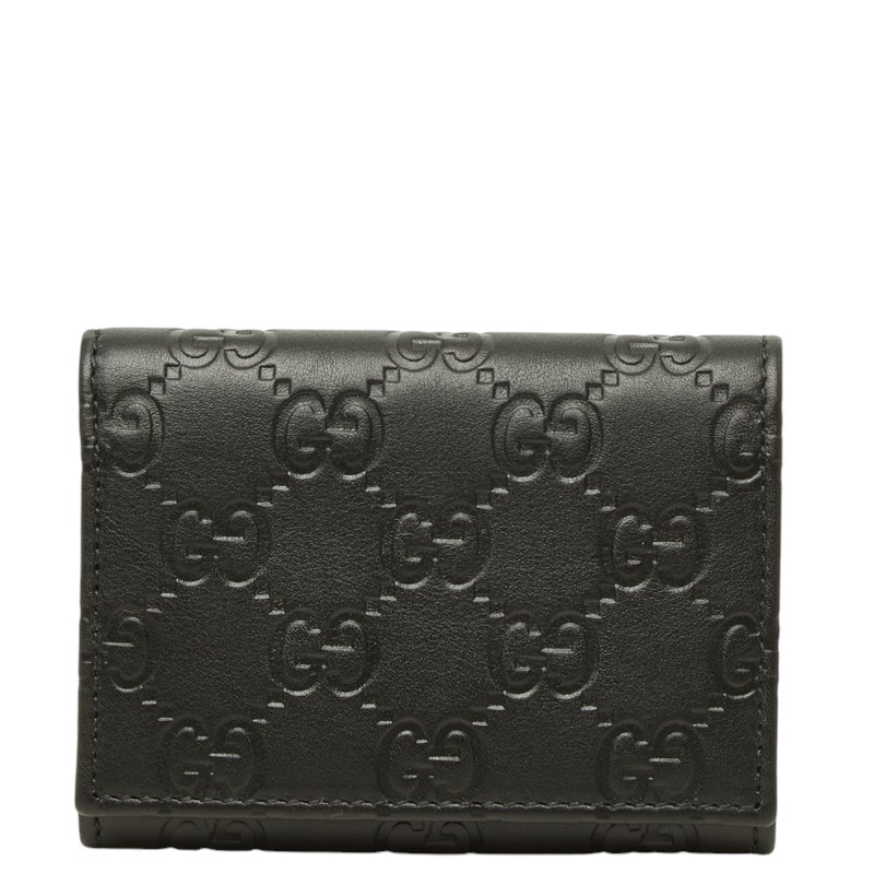 グッチ グッチシマ カードケース パスケース 120965 ブラック レザー レディース GUCCI 中古
